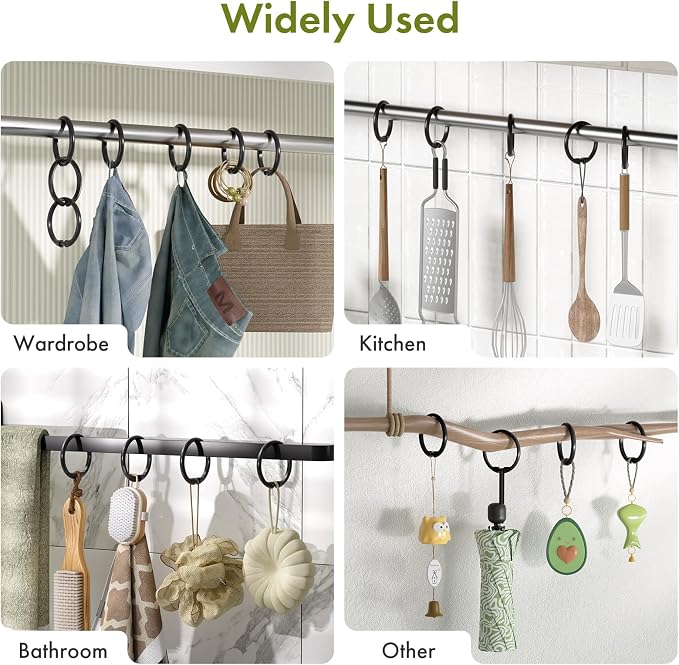 Amazer Shower Curtain Hooks Rings, O Shape Shower Curtain Rings - Image 7