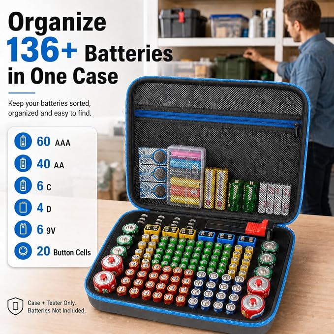 136+ Battery Organizer Storage Case - Image 2