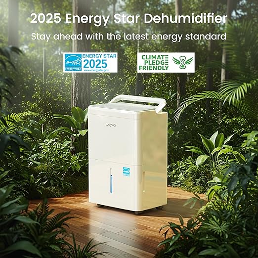 Waykar 2000 Sq. Ft. Energy Star 2025 Dehumidifier for Basement & Home, Adjusts from 15% RH With Drain Hose, Ultra Quiet 35 dB for Bedroom & Bathroom