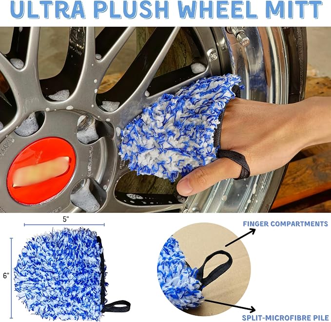 oesee Professional 4 Pack Long Handle Wheel Brush Kit - Image 4