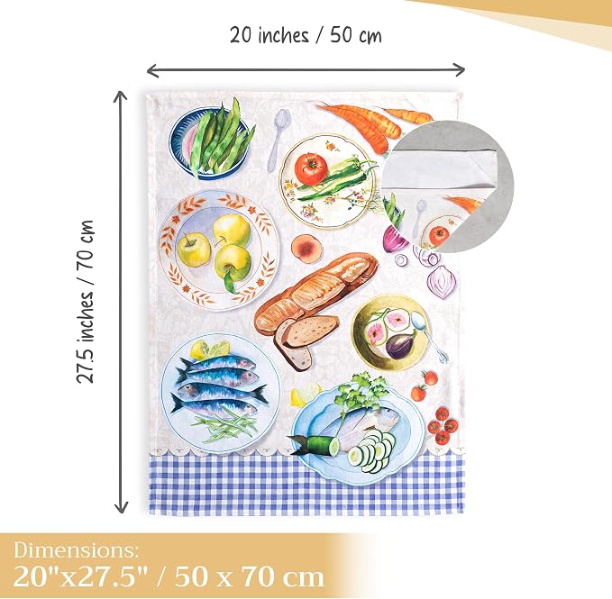 Maison d' Hermine Kitchen Towels Set of 3 Reusable 100% Cotton 27.50" x 20" - Image 4