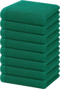 Homaxy 100% Cotton Waffle Weave Kitchen Dish Towels 8-Pack, Dark Green | 13 x by Homaxy