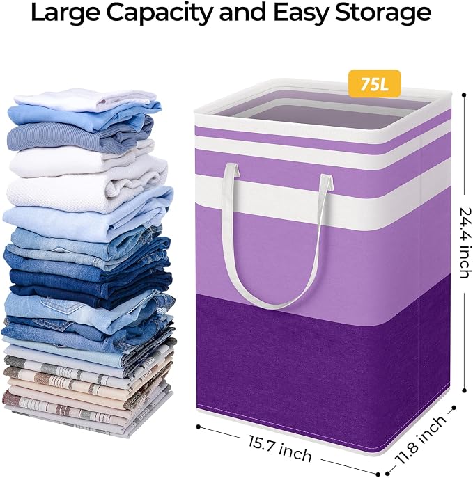 HomeHacks 2 Pack Laundry Baskets, Laundry Hampers Bags | Waterproof, - Image 4