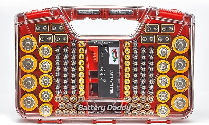 Ontel Battery Daddy Storage & Organizer Case w/Tester, Stores & Protects Up to - Image 8