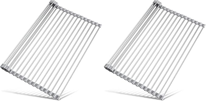 Tomorotec 17.7" x 15.5" Roll Up Dish Drying Rack Over Sink Drying Rack Sink by Tomorotec