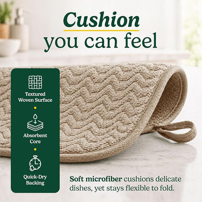 Cuisinart Dish Drying Mat for Kitchen Counter, quick-dry microfiber, machine - Image 4