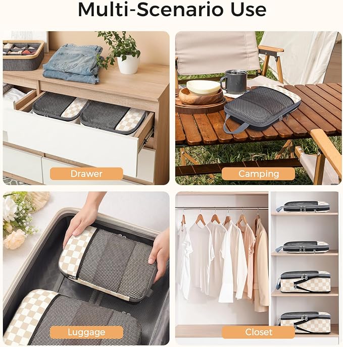 BAGAIL 4 Set/6 Set/8 Set Compression Packing Cubes Travel Accessories - Image 7