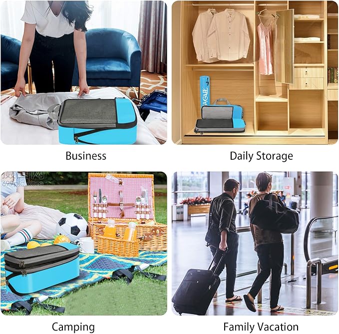 BAGAIL 4 Set/6 Set/8 Set Compression Packing Cubes Travel Accessories - Image 5