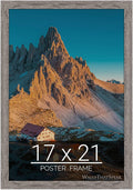 wallsthatspeak 17x21 Gray Barnwood Picture Frame for Puzzles Posters Photos or Artwork