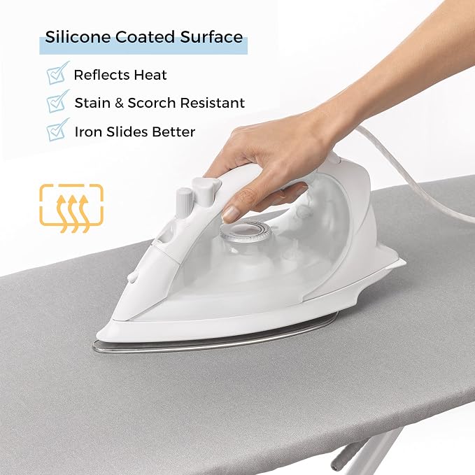 SAVUK Ironing Board Cover and Pad Standard Size Silicone Coated 4 Layers - Image 4