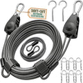 NAZOU Outdoor Retractable Clothesline, 3/16" Coated Steel Wire Rope by NAZOU