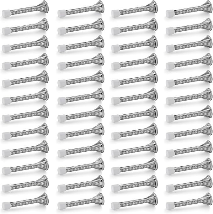 Ravinte Door Stoppers, 48 Pack Satin Nickel Spring Door Stops | Stoppers by Ravinte
