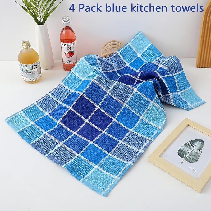 Bright Large Kitchen Towels, 16 Inch x 26 Inch Buffalo Check Dish Towels - Image 3