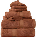 SUPERIOR Egyptian Cotton Ultra Plush & Absorbent, 6 Piece Set, Rust | Quick Dry by SUPERIOR