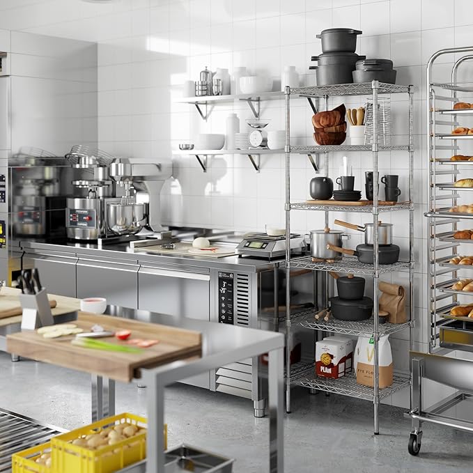 18" Deep x 24" Wide x 74" Height Wire Shelving Kit | 6-Tier | NSF Commercial Storage Rack Unit