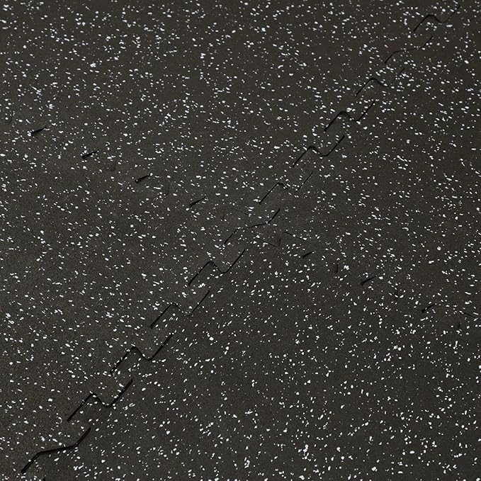 Xspec 1/2" Thick 48 sq ft (12 Tiles) Interlocking Rubber Top EVA Foam Exercise Mat | Home Gym Mats Workout Flooring Tiles for Gyms, Fitness Rooms | Durable Grip Protective Flooring, Black/Grey