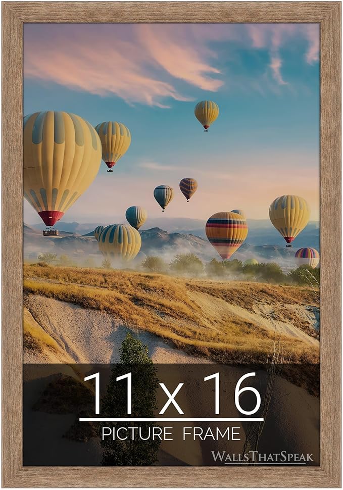 wallsthatspeak 11x16 Brown Barnwood Picture Frame for Puzzles Posters Photos or Artwork