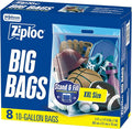 Ziploc Big Bags 10 Gallon XXL, Reusable Large-Capacity Plastic Storage Bags by Unknown
