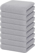Homaxy 100% Cotton Waffle Weave Kitchen Dish Towels 8-Pack, Light Gray | 13 x by Homaxy