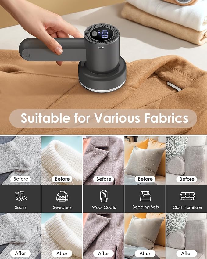 HOMEASY Fabric Shaver, Rechargeable Lint Remover - Image 4