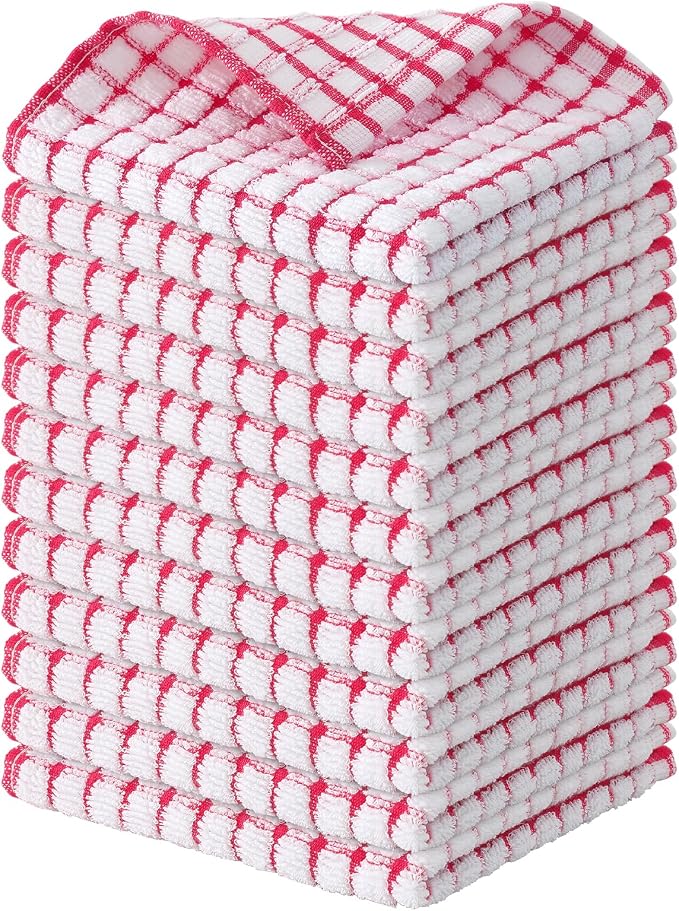 Kitinjoy Cotton 12 Pack Terry Kitchen Dish Cloths by Kitinjoy