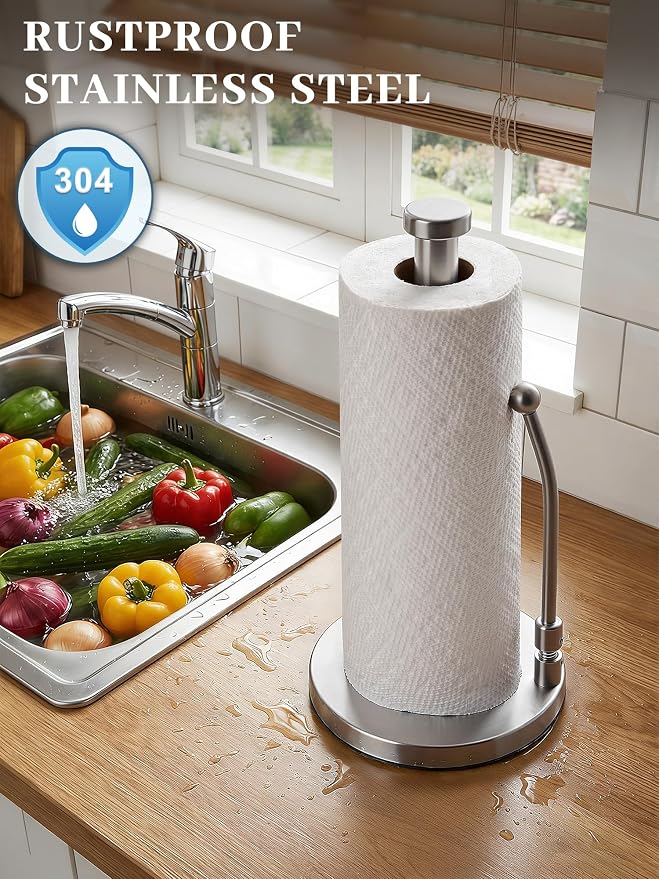 SMARTAKE Paper Towel Holder Countertop, Non-Slip Weighted Base - Image 3