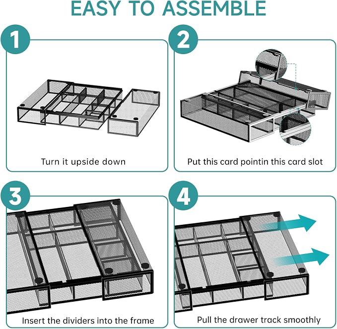 2 Pack Expandable Desk Drawer Organizer, 10 Compartments, expands from 8.74 to - Image 3
