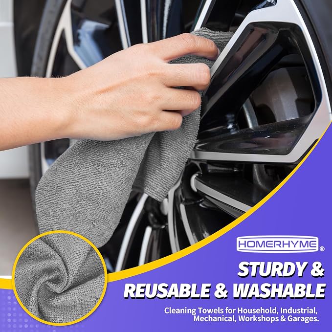 Microfiber Cleaning Cloth, 150 Pack Grey Cleaning Rags, Bulk All-Purpose - Image 6