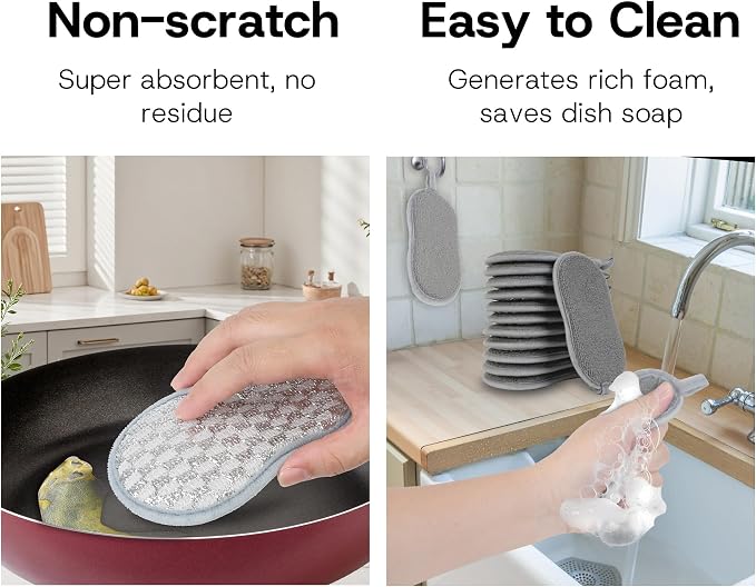 Multi-Purpose Dish Sponges Kitchen, Dual-Sided Non Scratch Scrub Sponges | - Image 5