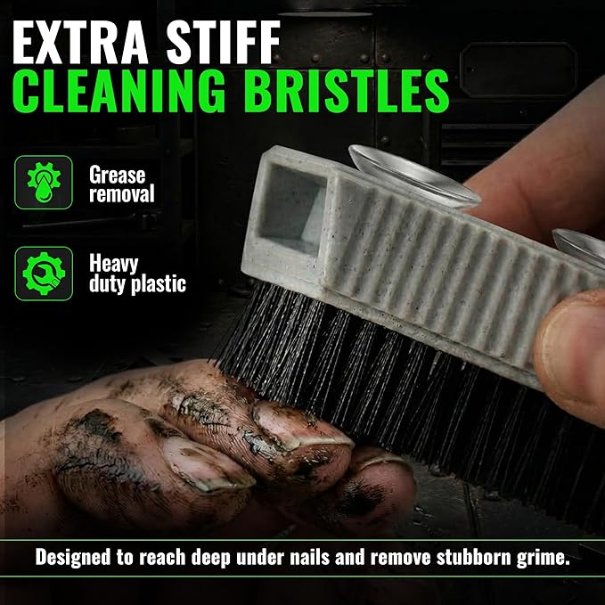 Grip Clean Heavy Duty Stiff Bristle Nail Brush - Image 3
