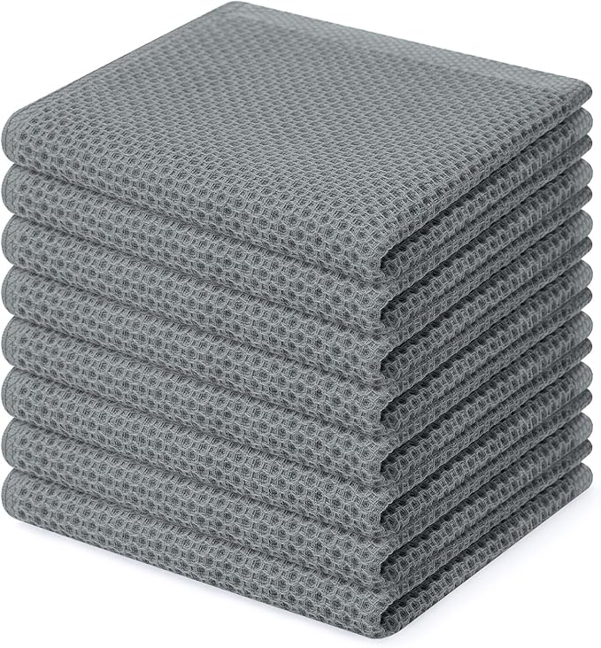 Homaxy 100% Cotton Waffle Weave Kitchen Dish Cloths 8-Pack, Ultra Soft by Homaxy