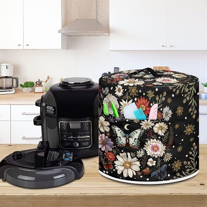 Butterfly Dust Cover Instant Pot Heavy Duty Waterproof Dust Pressure Cooker Cover Case for Instant Pot Pressure Cooker Instant Pot Appliance Covers Pressure Cooker Size M