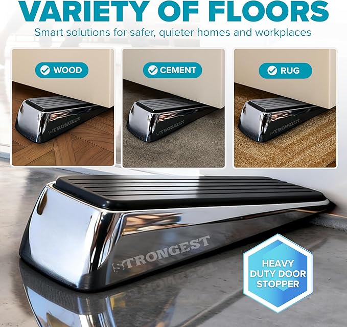 Stoppers for Bottom of Door – Heavy Duty Metal Rubber Door Stopper, Non-Slip - Image 7