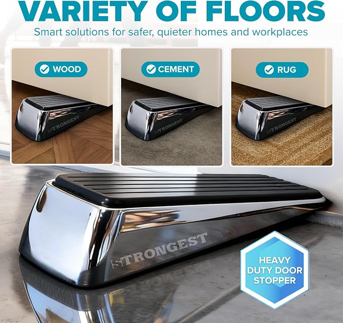 Stoppers for Bottom of Door – Heavy Duty Metal Rubber Door Stopper, Non-Slip - Image 5
