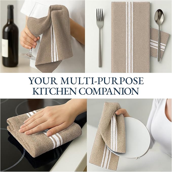 LANE LINEN Dish Towels for Kitchen Drying 100% Cotton Absorbent 6 Pack - Image 8