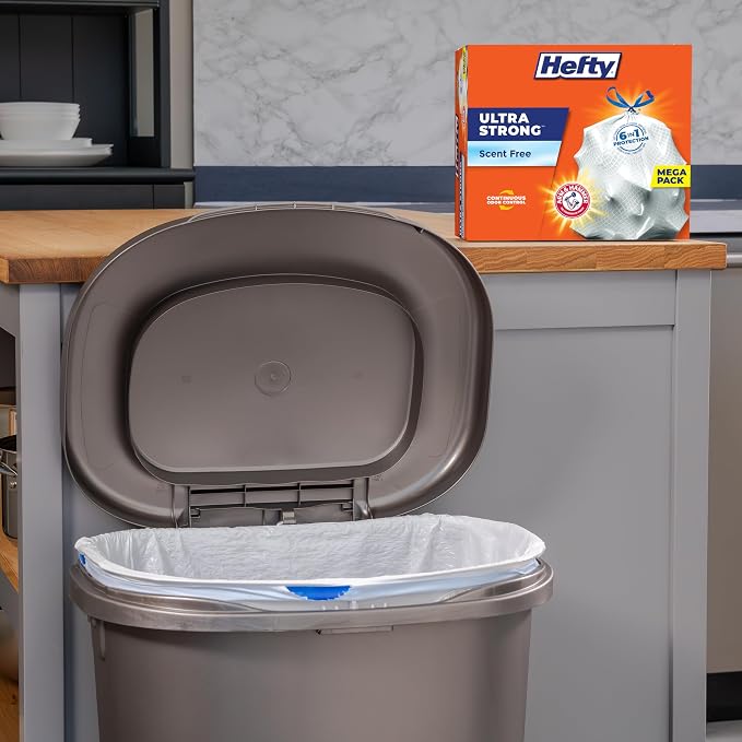 Hefty Ultra Strong 13 Gallon Trash Bags, Tall Kitchen Trash Bags 13 Gallon Size - Image 2