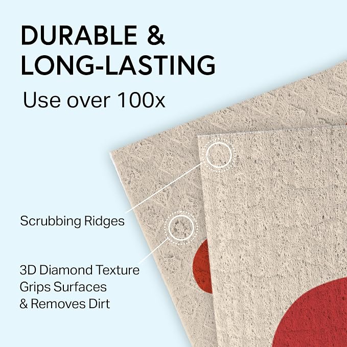 Swedish Wholesale Dishcloths Reusable 8" x 7" Sponge Cloths, Bulk 10 Pack of - Image 7