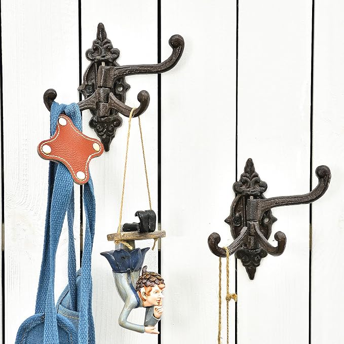 Sungmor 2-Pack Cast Iron 3-in-1 Flexible & Functional Swivel Wall Hook | - Image 2
