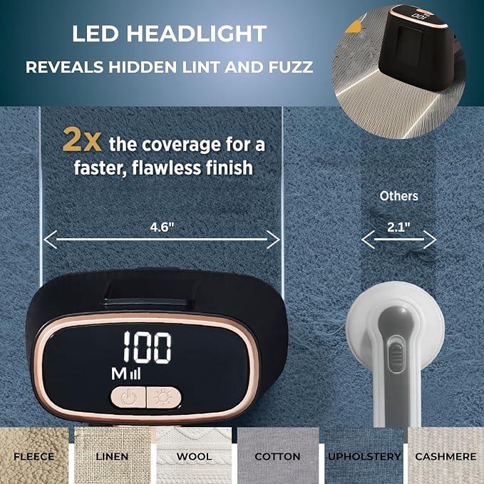 True & Tidy Dual Head Fabric Shaver & Couch Fuzz Remover, Type-C Chargeable - Image 3