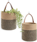 Goodpick 2 Pack Jute Rope Wall Hanging Storage Baskets by Goodpick