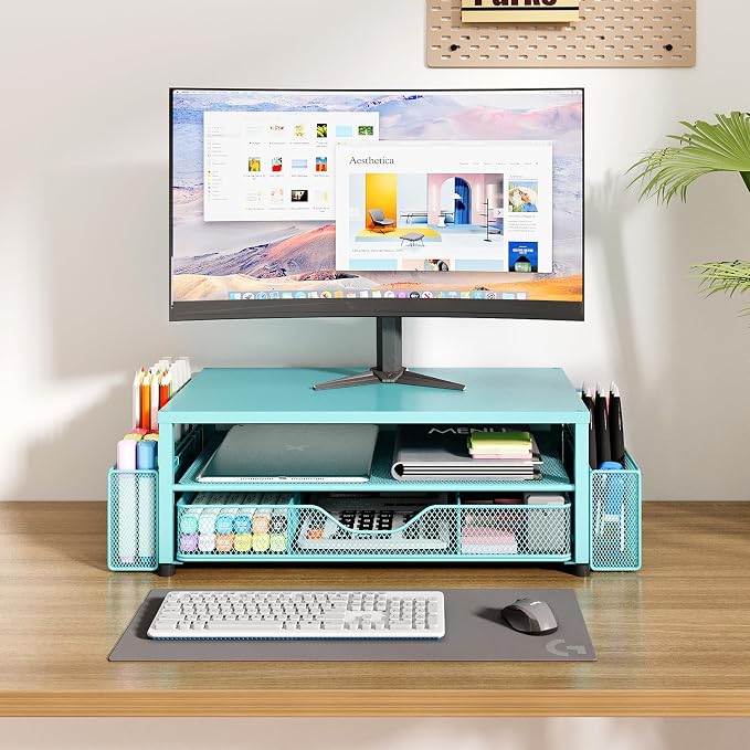 Desk Organizer and Accessories, 2-Tier Computer Monitor Stand Riser - Image 6