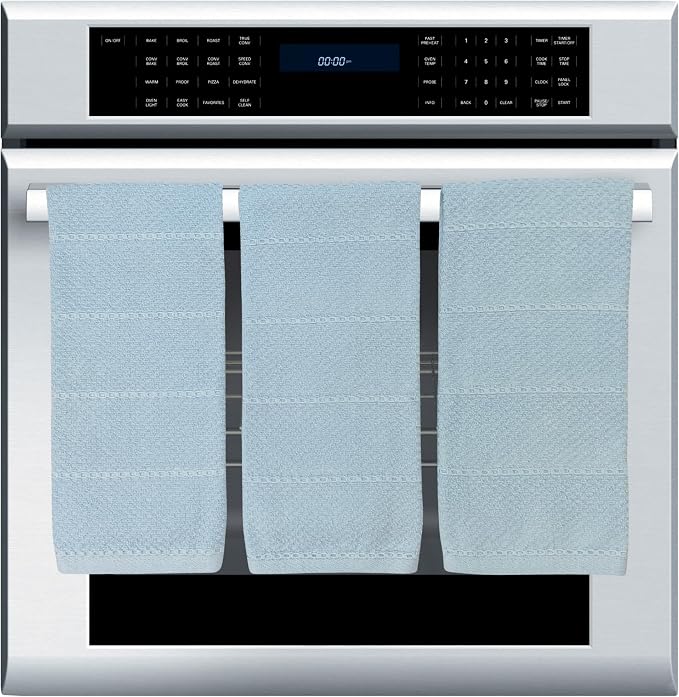 Light Baby Blue Kitchen Hand Dish Towels, 100% Cotton - Image 5