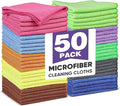 TEAWOO 10 Colors Microfiber Cleaning Cloths, 50 Pack Assorted Cleaning Rags | by TEAWOO