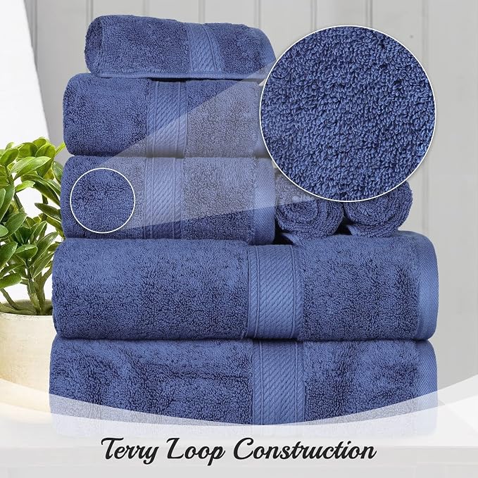 SUPERIOR Egyptian Cotton Ultra Plush & Absorbent, 8 Piece Set, Soft Luxury - Image 10
