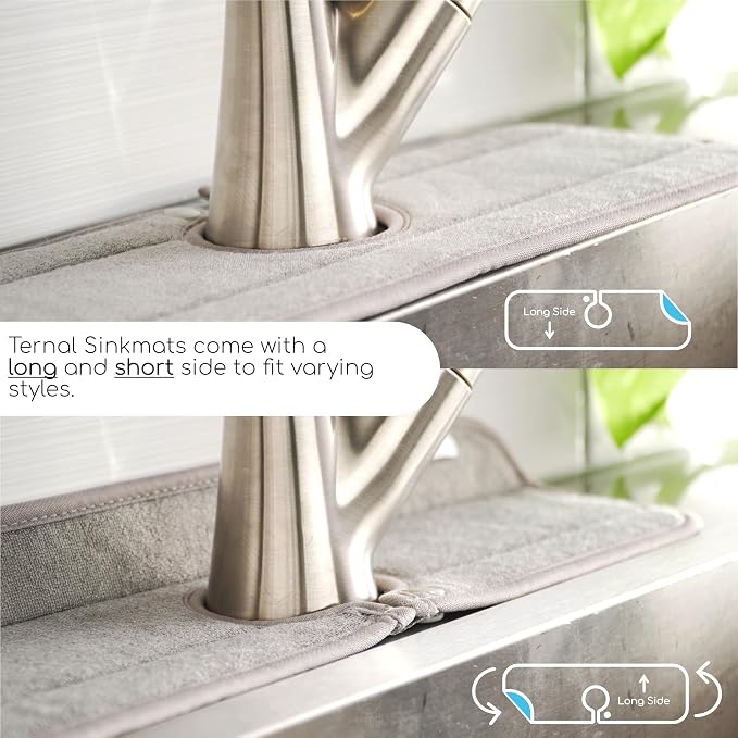 Ternal Original SINKMAT 24in XL Faucet Splash Guard Extra Long Microfiber Sink - Image 7