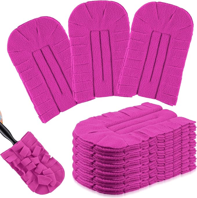 Zubebe 6 Pcs Reusable Duster Refills Fleece, Peach Red | Soft Polyester Fiber by Zubebe