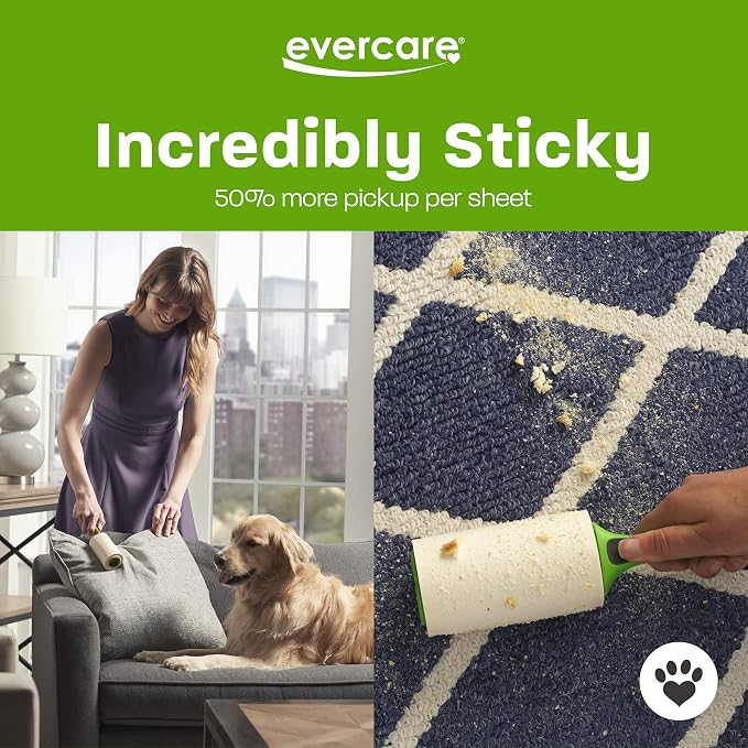 Evercare All Purpose Pet Hair Lint Roller, 100 Sheets – Reusable Sticky Roller - Image 4