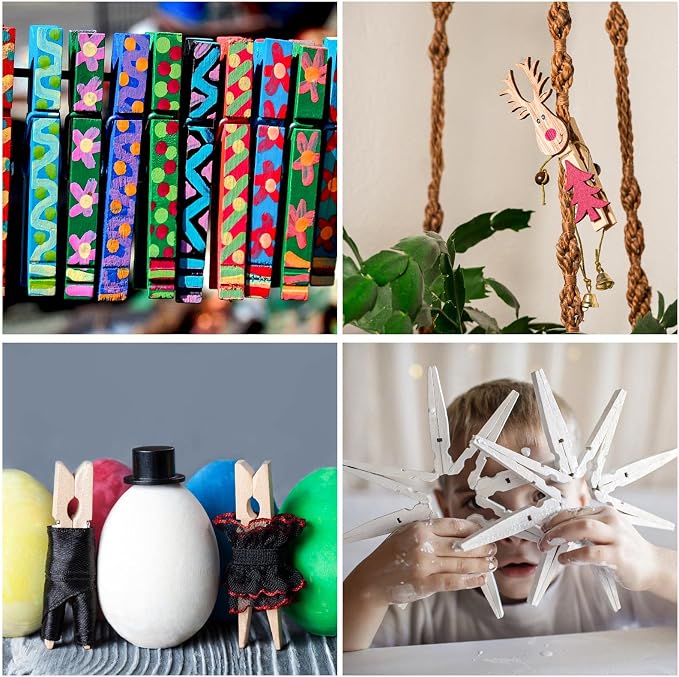 100pcs Clothes Pins Wood - Image 4
