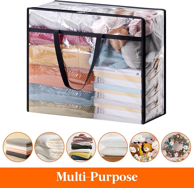 Lifewit 2 Pack Clear Clothes Storage Bags, 110L Plastic Blanket Storage Bag - Image 5