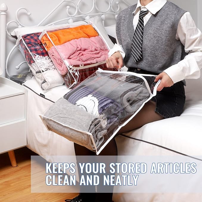 Shappy 6 Packs Clear Plastic Storage Bags - Image 4